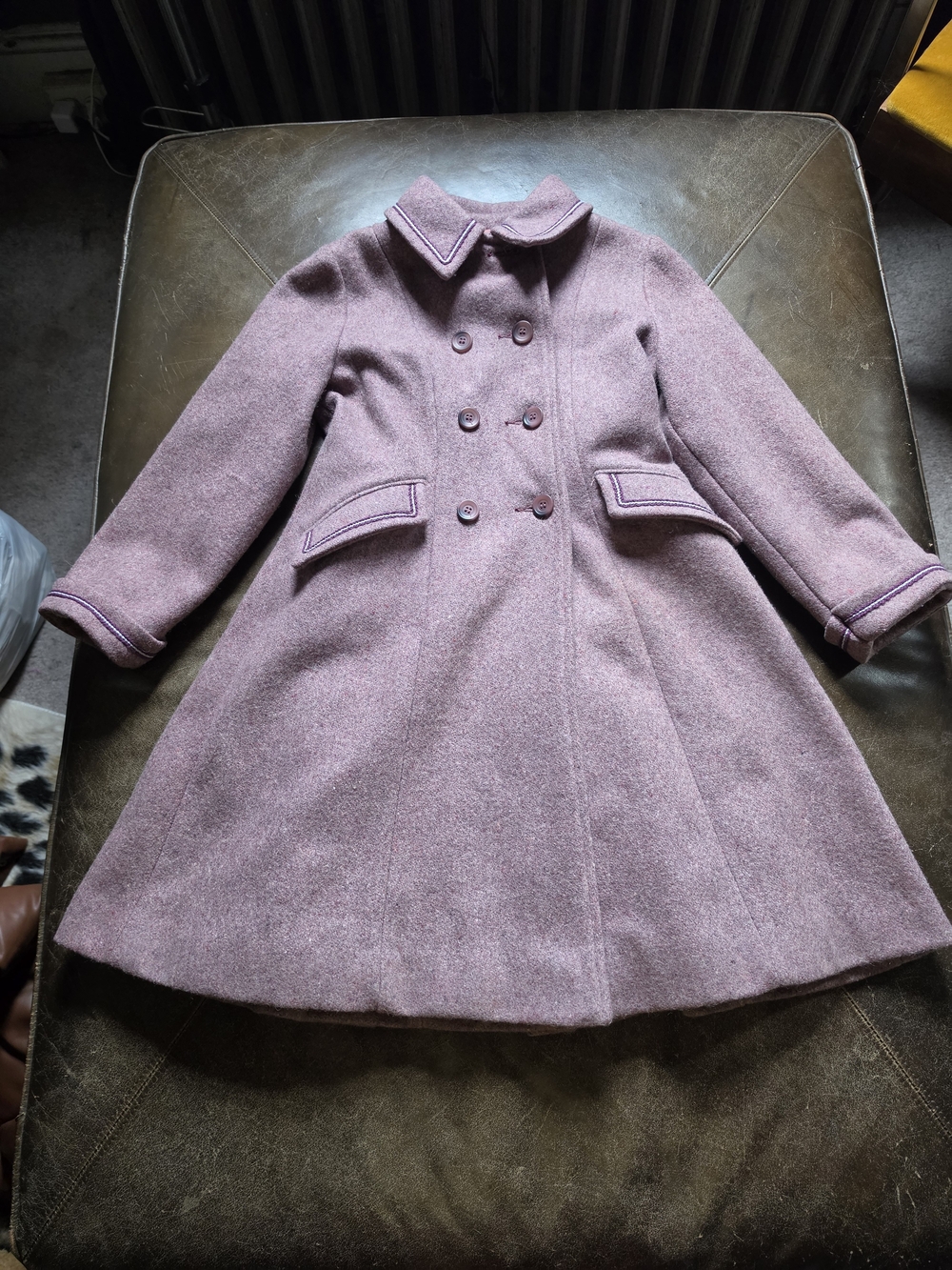 Vintage Rothschild of Philadelphia Dusty Pink Wool Princess Coat - Size 8